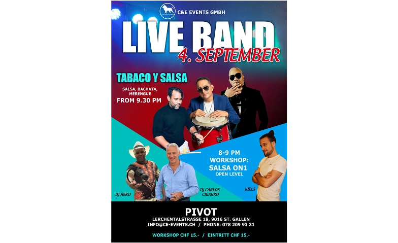 LIVE BAND TABACO Y SALSA