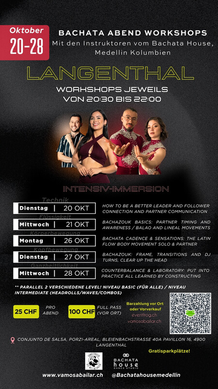 Vamos a bailar, Bachatero! - Abend Bachata Workshop 🔥Mit den Tanzlehrern des Bachata House, Medellin Kolumbien!
