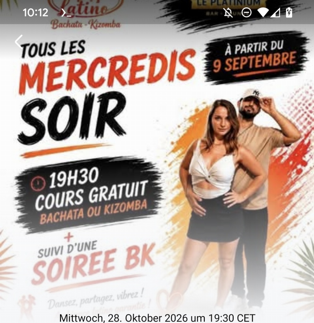 TOUS LES MERCREDIS SOIR LE PLATINIUM BAR