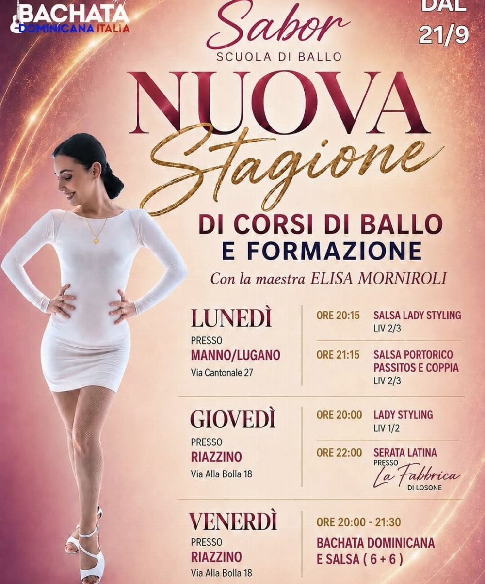 SCUOLA DI BALLO NUOVA Stagione DI CORSI DI BALLO E FORMAZIONE Con la maestra ELISA MORNIROLI