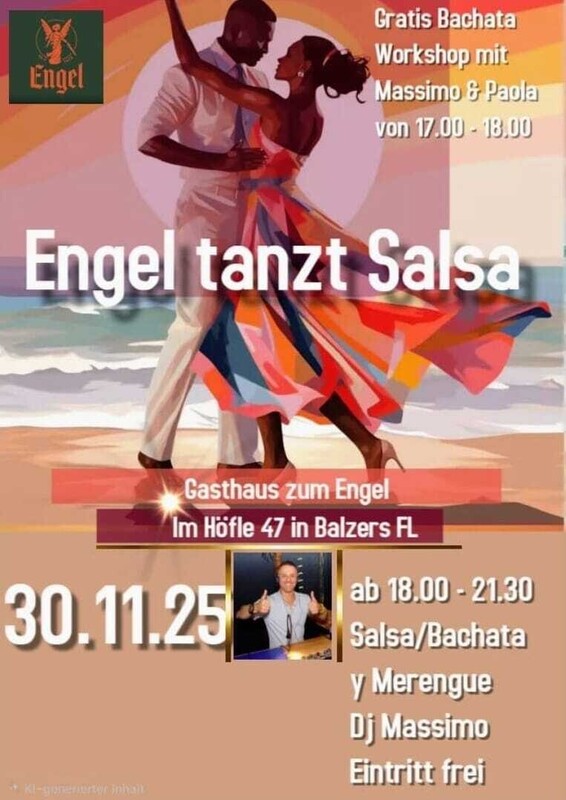 Engel tanzt Salsa Dorfplatz Balzers