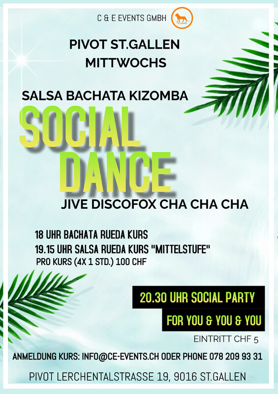 Social Dance Night jeden Mittwoch in St. Gallen!!!