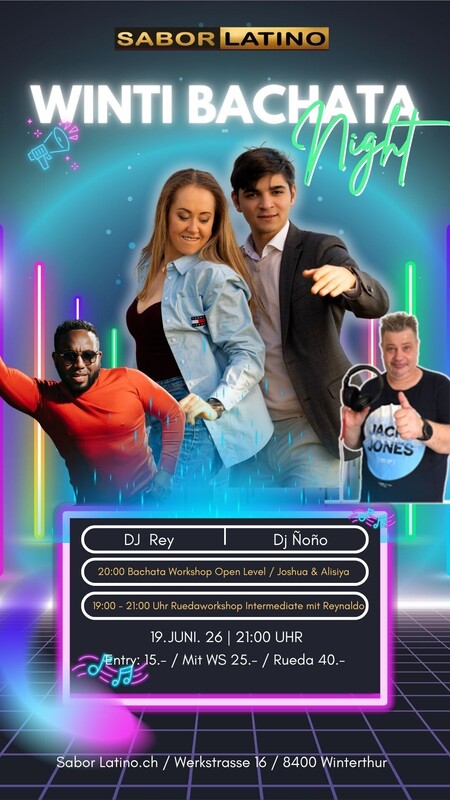 Winti Bachata Night auf 2 Floors; mit Bachata + Rueda - Workshop.