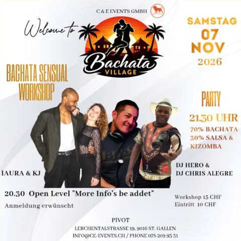 Bachata Village Party mit Bachata Workshop in St. Gallen!!