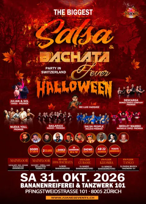 THE BIGGEST Salsa & Bachata Fever HALLOWEEN PARTY IN SWITZERLAND
