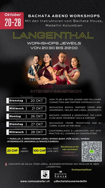 Vamos a bailar, Bachatero! - Abend Bachata Workshop 🔥Mit den Tanzlehrern des Bachata House, Medellin Kolumbien!