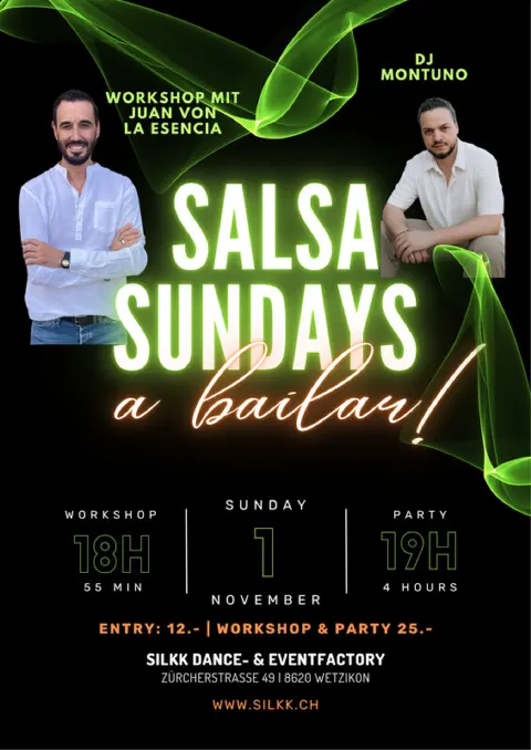 Salsa Sundays - a bailar! Mit DJ MONTUNO und Salsa Workshop mit Juan von La Esencia vor der Party